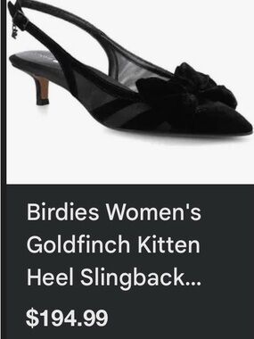 Birdies Black velvet Pointed Slingback Heels women’s size 7 #chic #cbk #classic